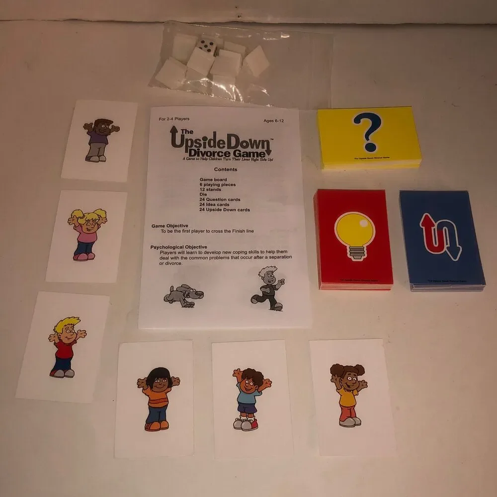The Upside Down Divorce Game 100% Complete Child Therapy Childs Play Boardgame